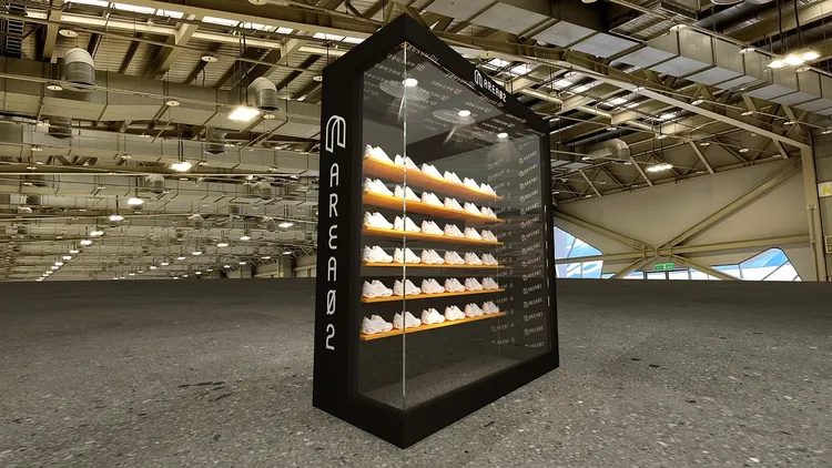 AREA 02在運動文化展攤位其中一隅的籃球鞋展示。業者提供