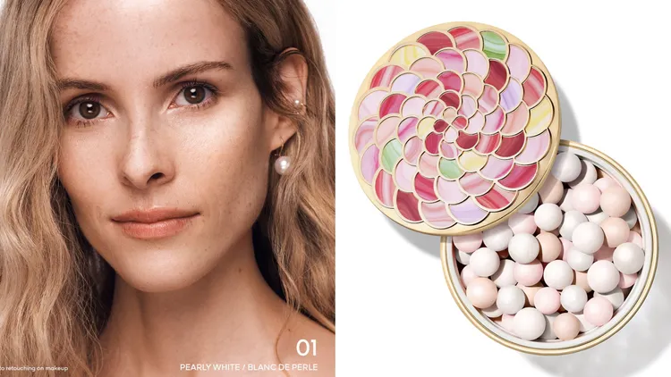 #01珍珠白，擁有白色、玫瑰粉、米色蜜粉球。品牌提供
