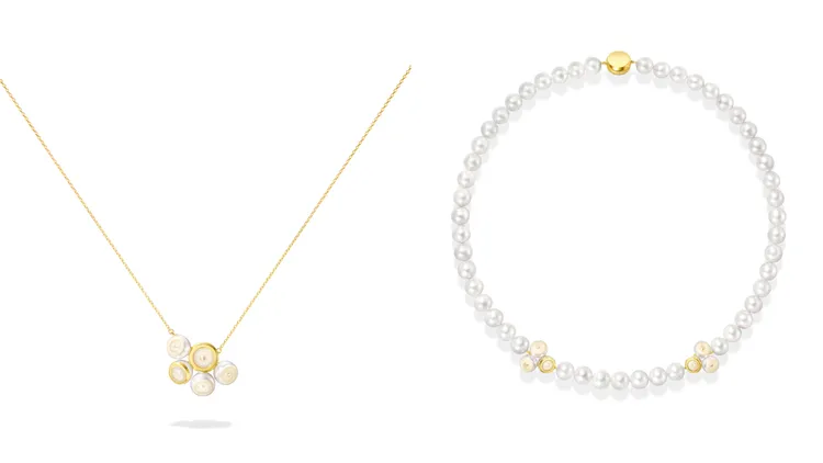 TASAKI Sliced Bezel項鍊（左圖）14萬6000元、（右圖）28萬6000元。品牌提供