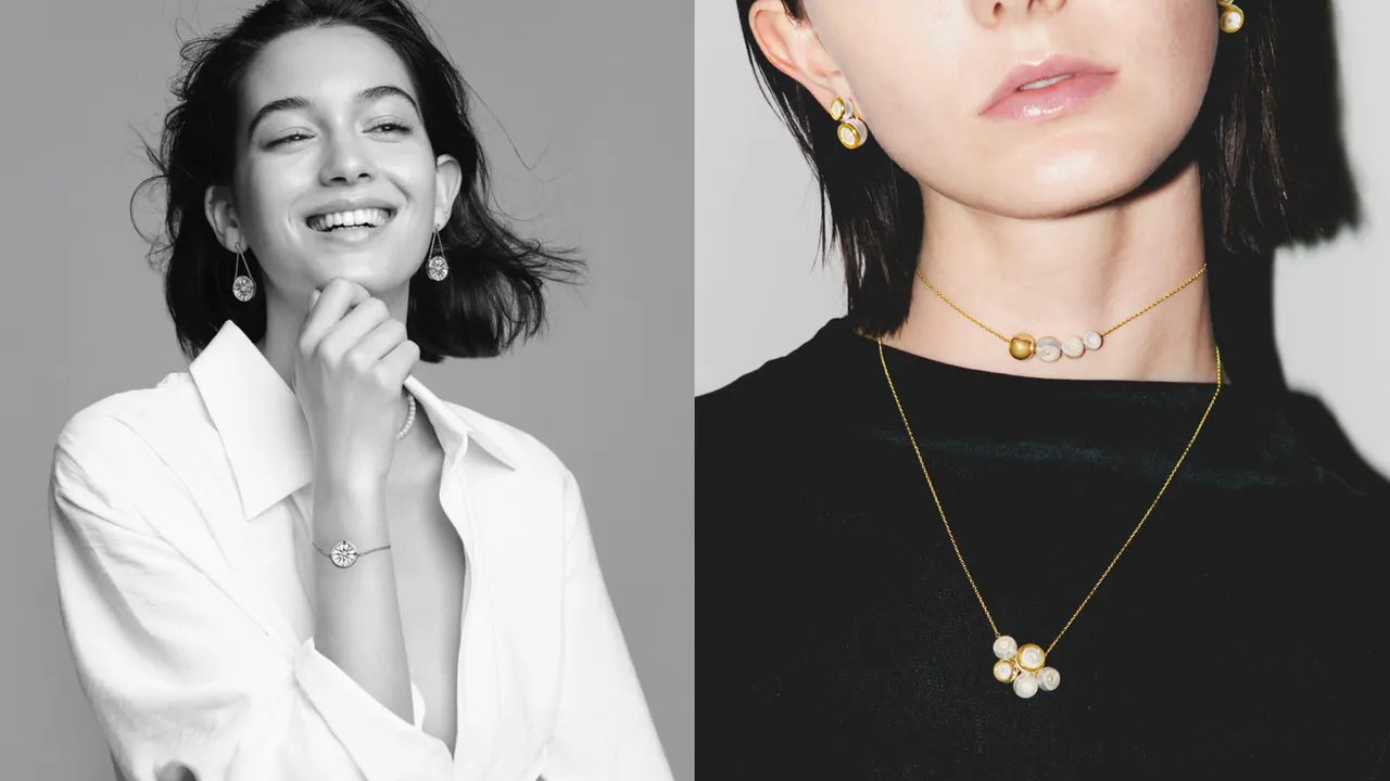 日本珠寶品牌MIKIMOTO（左圖）和TASAKI（右圖），分別帶來以珍珠母貝和剖面珍珠為主角的別緻珠寶作品。品牌提供