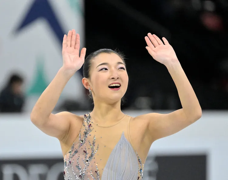 坂本花織21日的比賽畫面。路透社