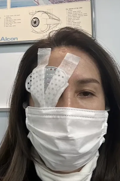 高金素梅開刀後看似相當虛弱。翻攝自高金素梅臉書