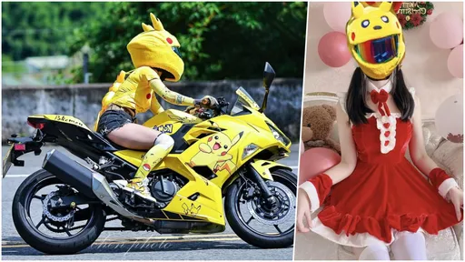 獨家|皮卡丘重機女騎士吸睛 找到本尊了!她親曝這裝扮有超暖原因
