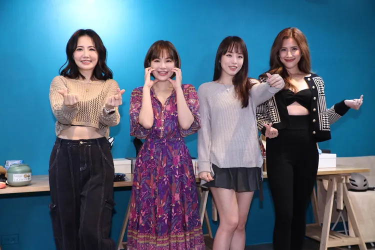 謝忻（左起）、陳沂、朱蕾安、Lydia等今天出席公益活動。攝影中心攝