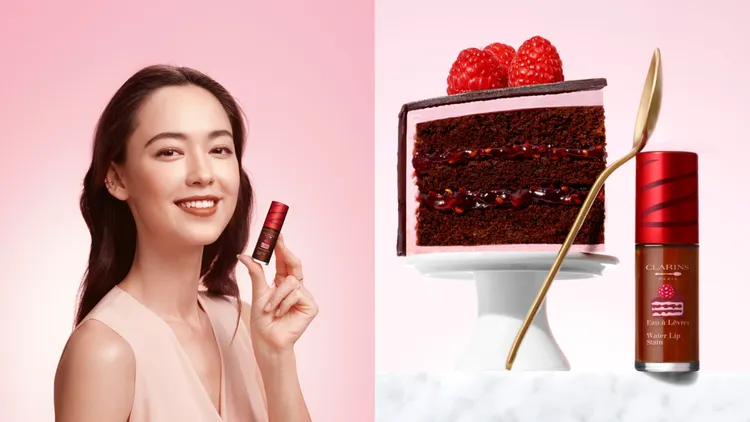 親親水唇彩#覆盆子甘納許，擁有77%水分的輕盈配方，並添加有機蘆薈萃取、有機覆盆子水，7ml／ 1100元。品牌提供