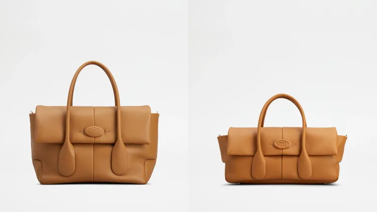 Di Bag棕色翻蓋式手提包（左）10萬4900元、（右）9萬6900元。品牌提供