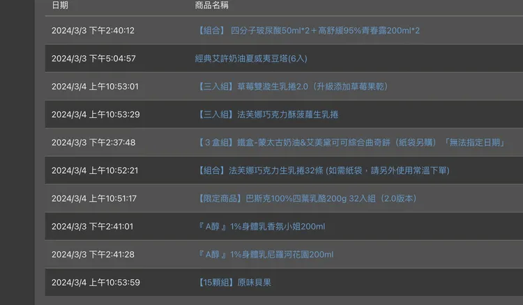 「G老闆編哥」公開加購物車的紀錄。翻攝自「G老闆編哥」臉書