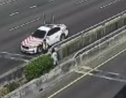 扯爆!女子「開車臨停」國道內側再棄車徒步 詭異原因曝光