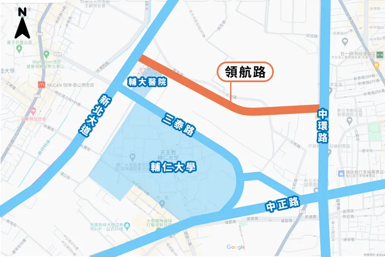 塭仔圳領航路銜接中環路與新北大道。地政局提供