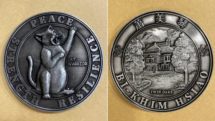 蕭美琴自費製作的戰貓幣僅限量100個。翻攝自蕭美琴臉書