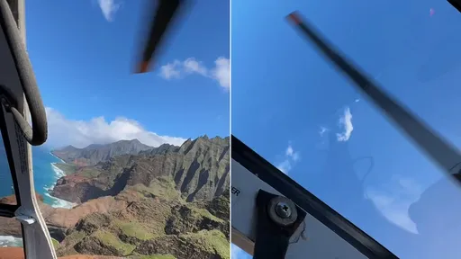 直升機螺旋槳「空中停格」 飛行員神淡定迫降沙灘保住4命