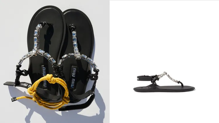 Miu Miu棉繩夾趾涼鞋，4萬2000元。品牌提供