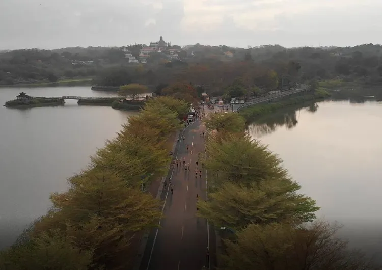 跑者途經旺萊公園。大亞提供