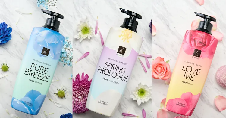 ▲《ELASTINE伊絲婷奢華香水洗髮精》換新包裝，成分再升級，左起永恆珍愛、春日戀曲、甜蜜愛戀。