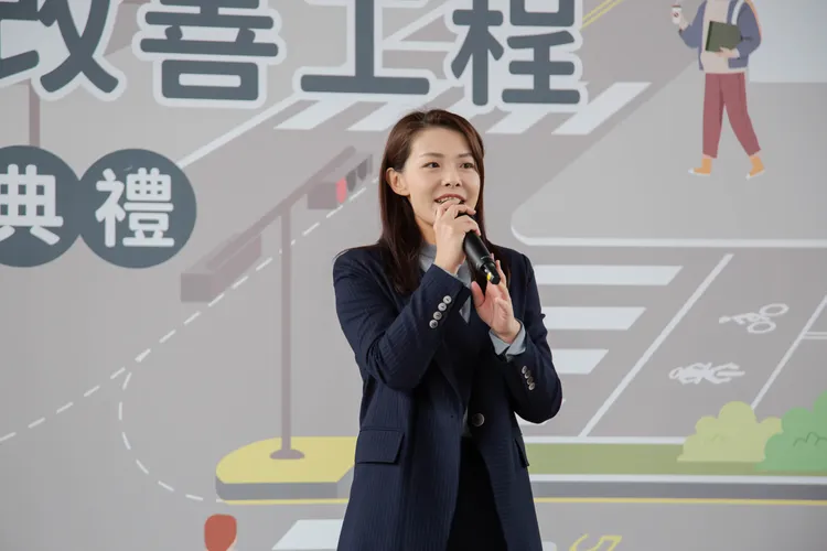 高虹安表示,中華路工程升級30處路口共創人車雙贏。新竹市府提供