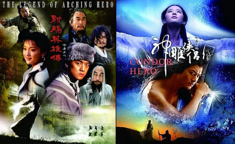 張紀中製作《射鵰英雄傳》（左）、《神鵰俠侶》，捧紅李亞鵬、周迅、黃曉明、劉亦菲。