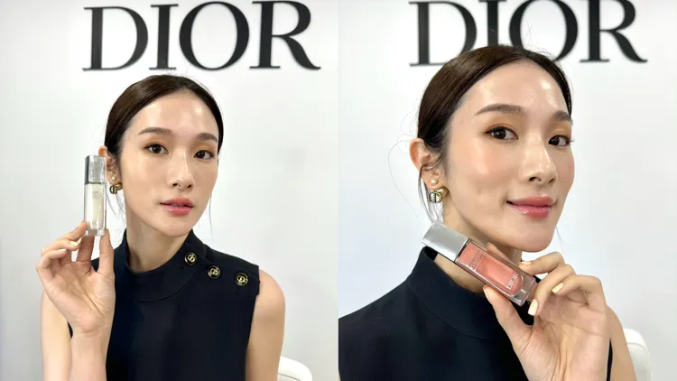 Model使用超完美持久亮采露#011珍珠白打亮，頰彩則以#014打造，各1750元。張家玲攝