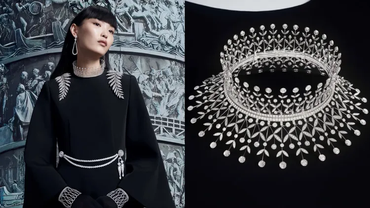 「衣領」珠寶將品牌的古董冠冕概念融入其中，需花費1900小時才能製成。品牌提供
