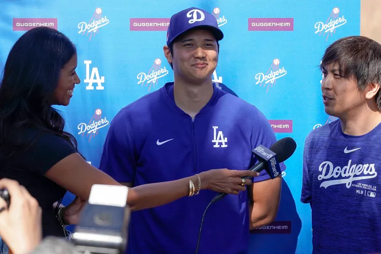 大谷翔平(中)突然宣布已結婚。美聯社