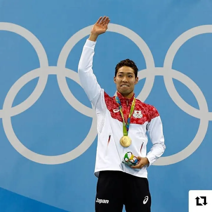 萩野公介在2016年里約奧運男子400公尺混合式游泳比賽奪金牌。翻攝kosuke.hagino IG