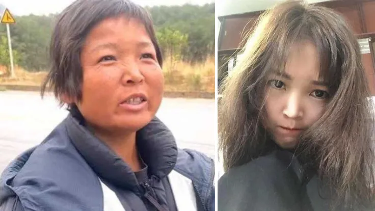 現年28歲的正妹夏夏（右，3年前照片）經過3年旅行後，被網友評論像是58歲（左）。翻攝微博/夏夏
