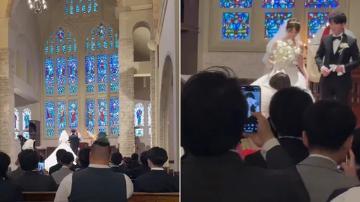 看著朋友娶老婆急了 他婚禮現場高舉手機「交友App找對象」