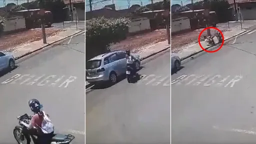 做足準備才起步 女騎士下一秒「連撞汽車電桿」倒地命危