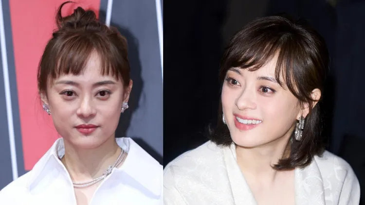 孫儷今年1月（左圖）和3月（右圖）模樣差很大。翻攝羊就是咩咩叫微博、小儷同事說微博