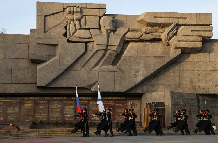 克里米亞塞凡堡的俄羅斯海軍。路透社