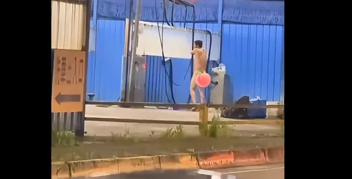 壯男在洗車場「脫光光幹這事」　警稱犯社維法要查他了