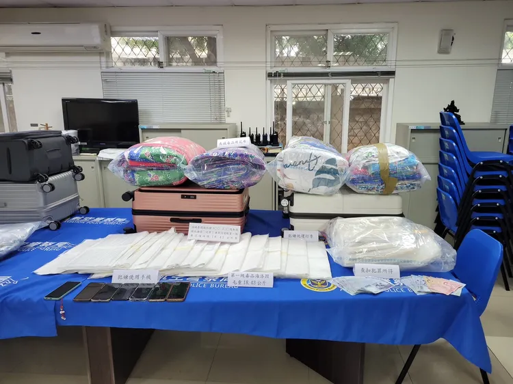 查獲毒品。航警局提供