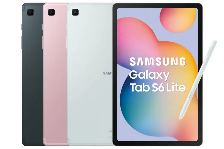 Galaxy Tab S6 Lite共有綠、粉、灰3種顏色。三星提供。