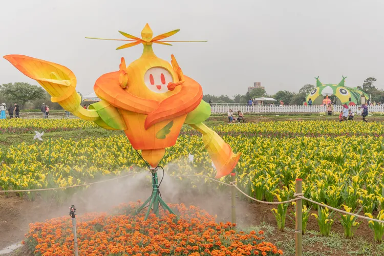 溪海花卉展區。桃園市府提供