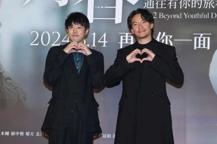 導演藤井道人（左）和監製張震出席首映會。彭欣偉攝