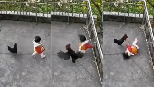 惹錯人影片｜公雞飛踹KO小飼主　慘遭阿公阿嬤尋仇分屍燉湯