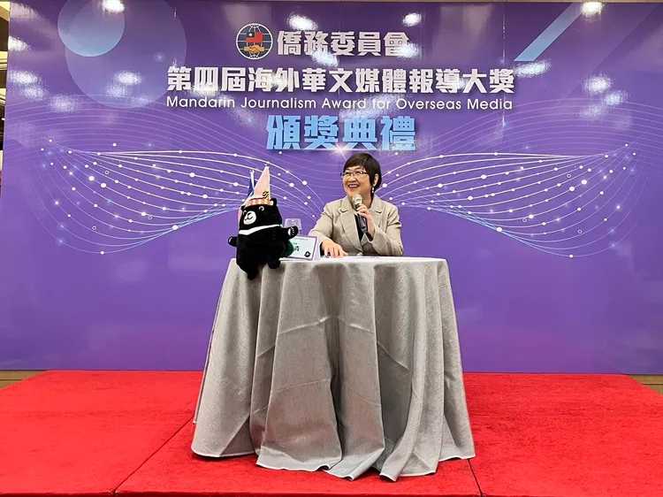 徐佳青認為台灣的民主自由，是媒體蓬勃發展原因。僑委會提供