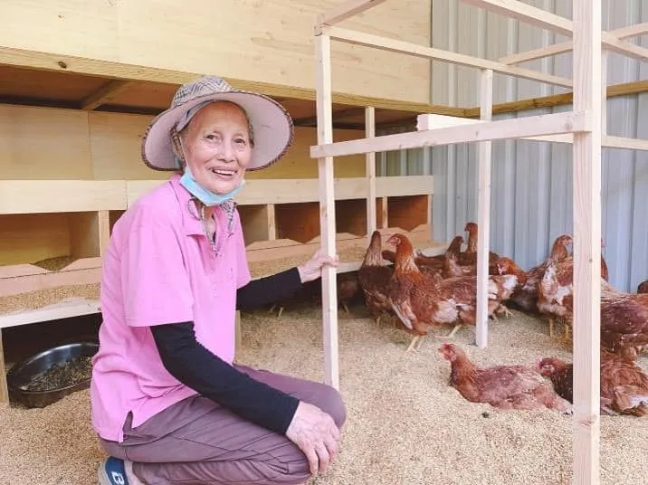 部落長輩把雞舍打掃乾淨，既能運動四肢還能避免失智。翻攝王南琦臉書