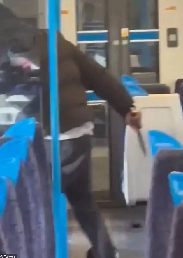 兇嫌猛刺列車乘客。翻攝自每日郵報