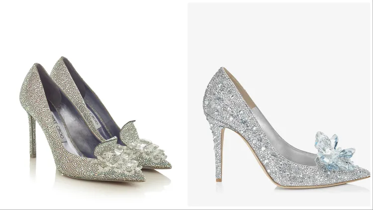 JIMMY CHOO水晶鞋，17萬8000元（左）、19萬8000元（右）。品牌提供
