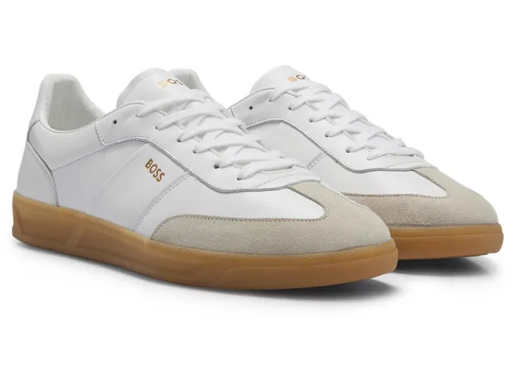 BOSS白色皮革運動鞋，9900元。品牌提供