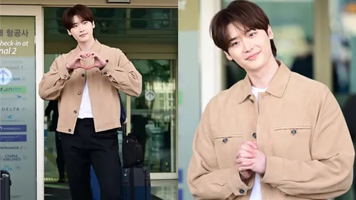 李鍾碩套BOSS秀大長腿帥帥搭機去 手指還放送愛心超寵粉