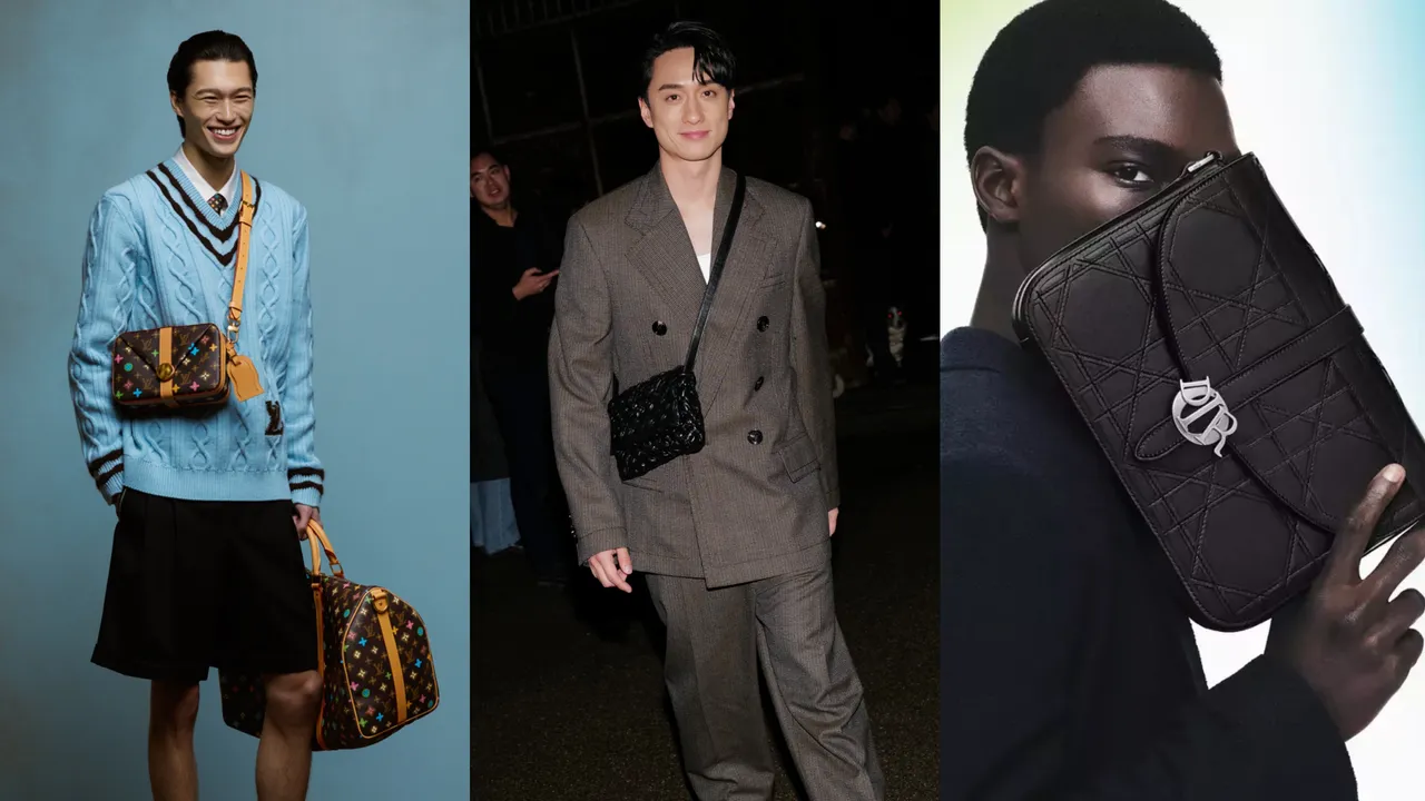 LV（左起）、BOTTEGA VENETA、DIOR最新男包作品登場，燒心到女生看了都想要。品牌提供