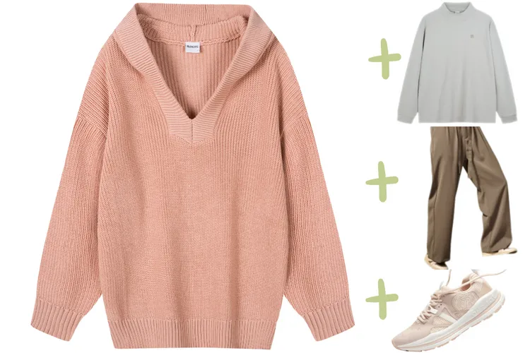 粉色與裸色的搭配，營造出女孩兒甜美又細膩的風格。