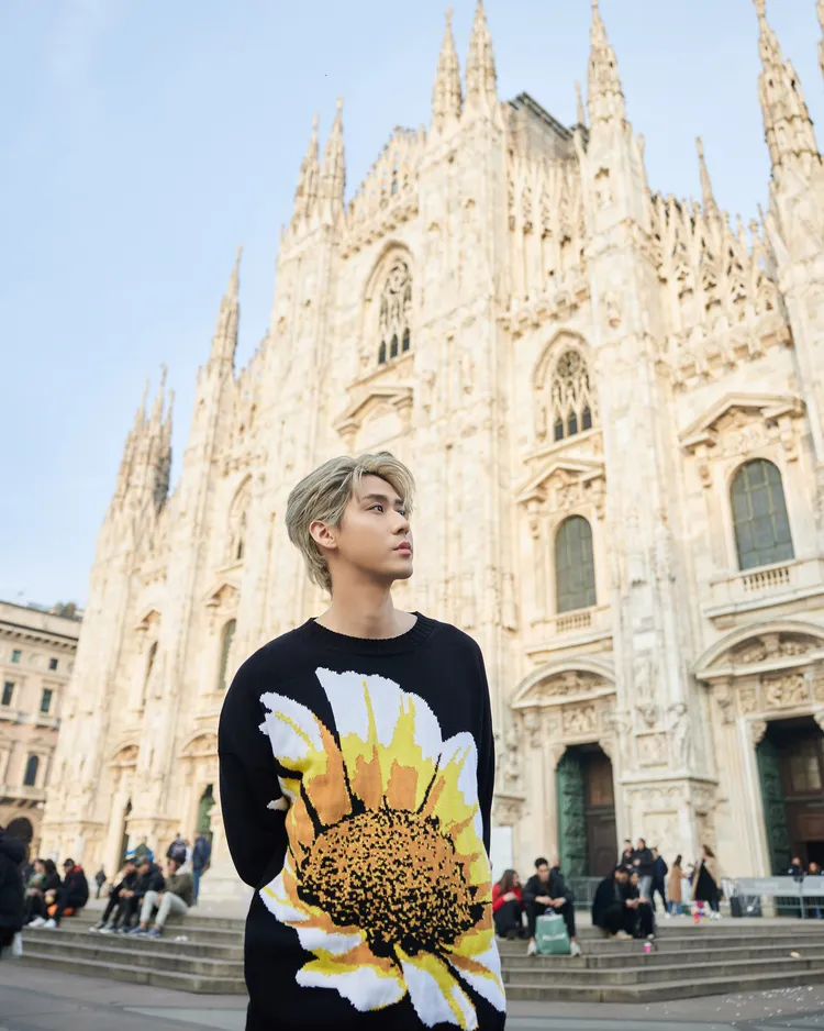 李玉璽此次也抽空前往米蘭著名景點米蘭主教座堂。晴空鳥提供