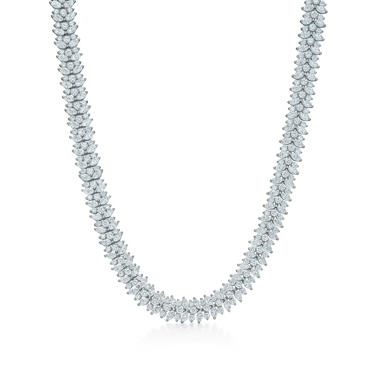 Tiffany高級珠寶系列鉑金鑽石項鍊。品牌提供
