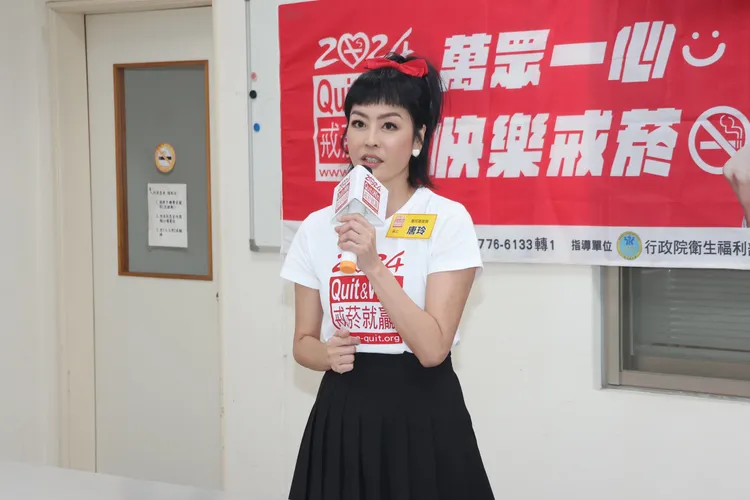 唐玲以自身經驗呼籲及早戒菸。彭欣偉攝