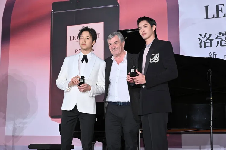 旅美鋼琴家林易（左起）、Jean- Claude Ellena、曹佑寧出席品牌LE COUVENT洛蔻芳新品上市活動。攝影中心攝