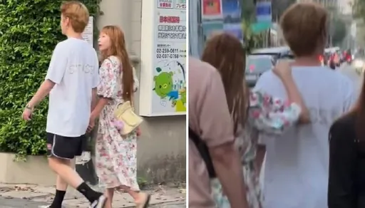 野生捕獲|泫雅曼谷穿花裙伴龍俊亨壓馬路 熱情對男友出手搭肩