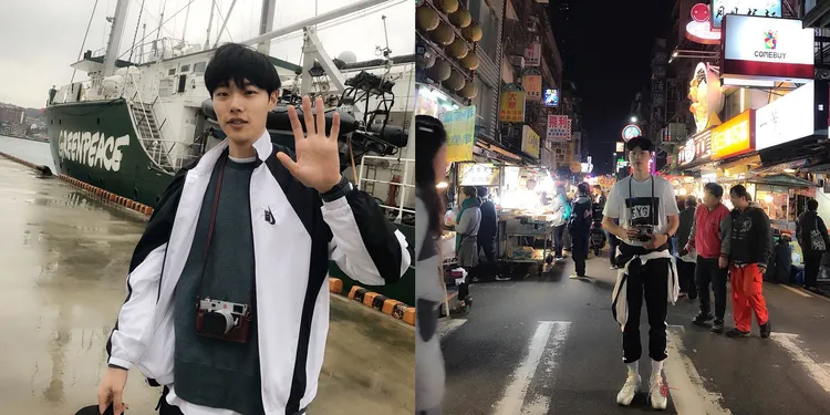 柳俊烈2017年曾應台灣綠色和平邀請，從基隆登上「彩虹勇士號」受訓。翻攝C-Jes IG