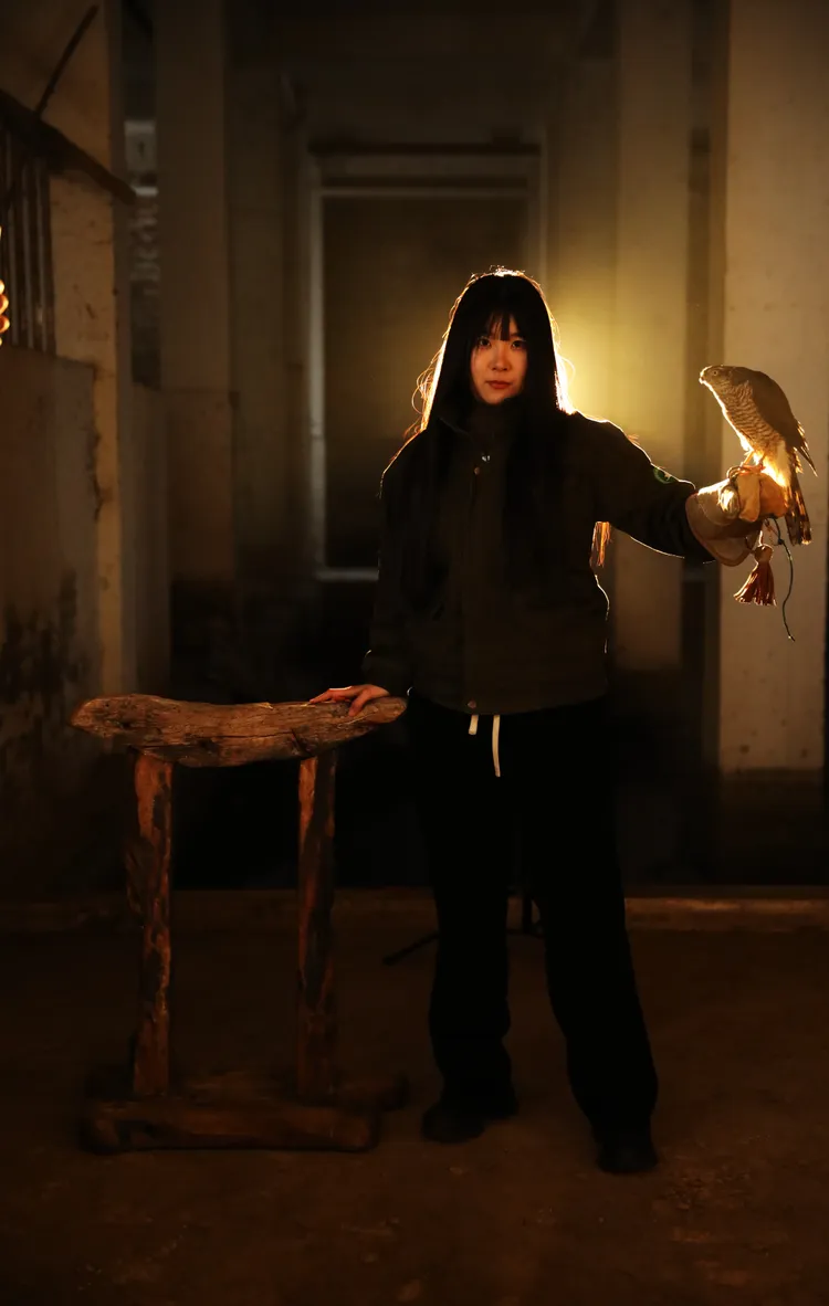 孟蝶羽她負責救助的雀鷹。新華社